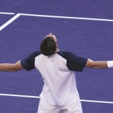 Jack Draper célèbre sa victoire sur Carlos Alcaraz KEYSTONE/AP/Mark J. Terrill